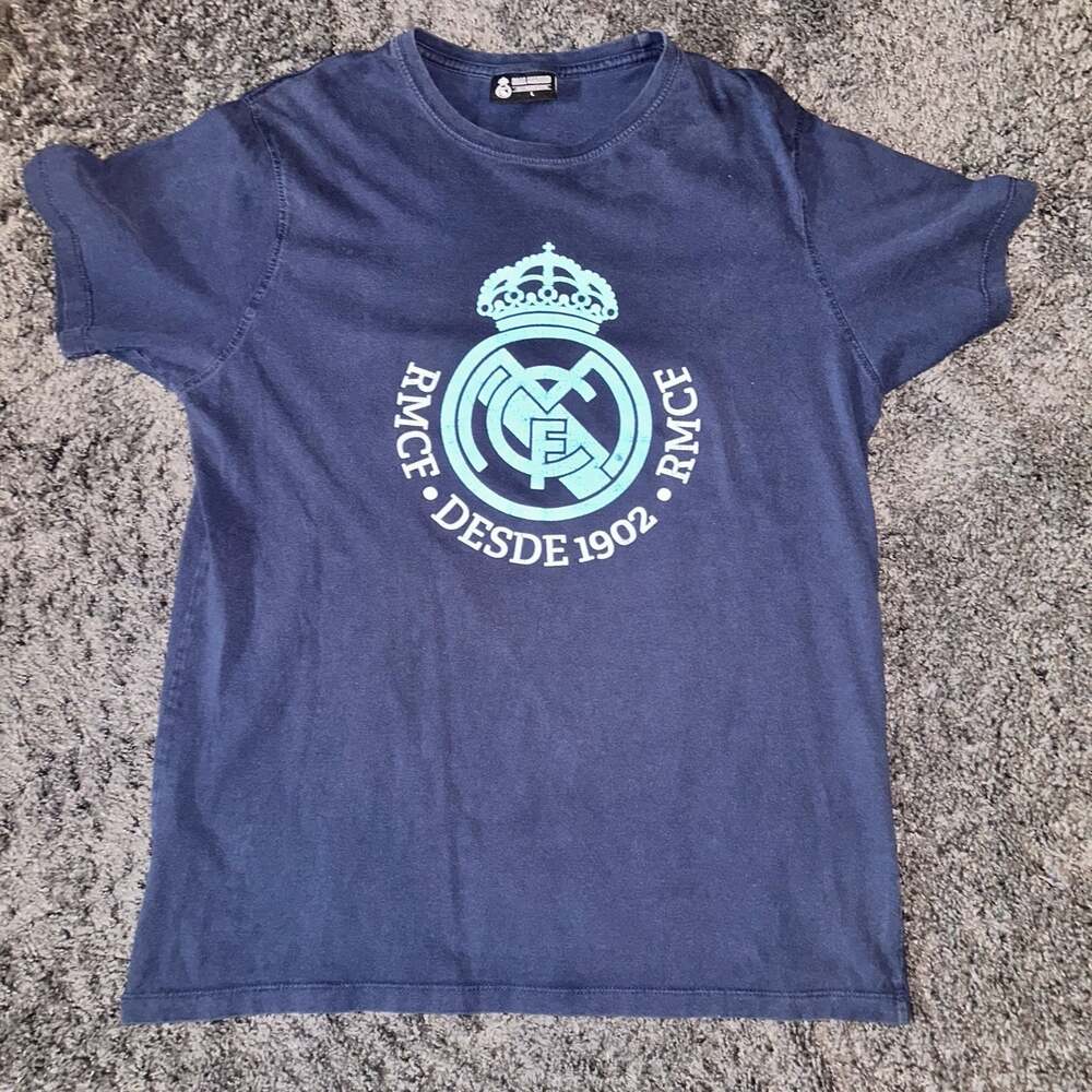 Real Madrid C.F. Men's Blue RMCF Desde 1902 Graphic T-Shirt Size L